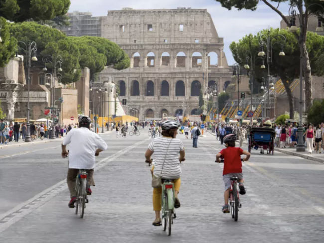 на велосипеде в Риме